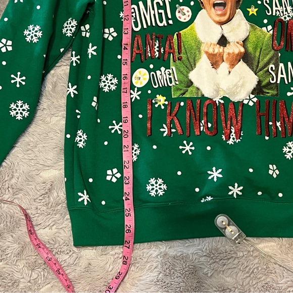 Juniors' Licensed Santa I Know Him Holiday Graphic Light Up Pullover Sweatshirt - Picture 9 of 10